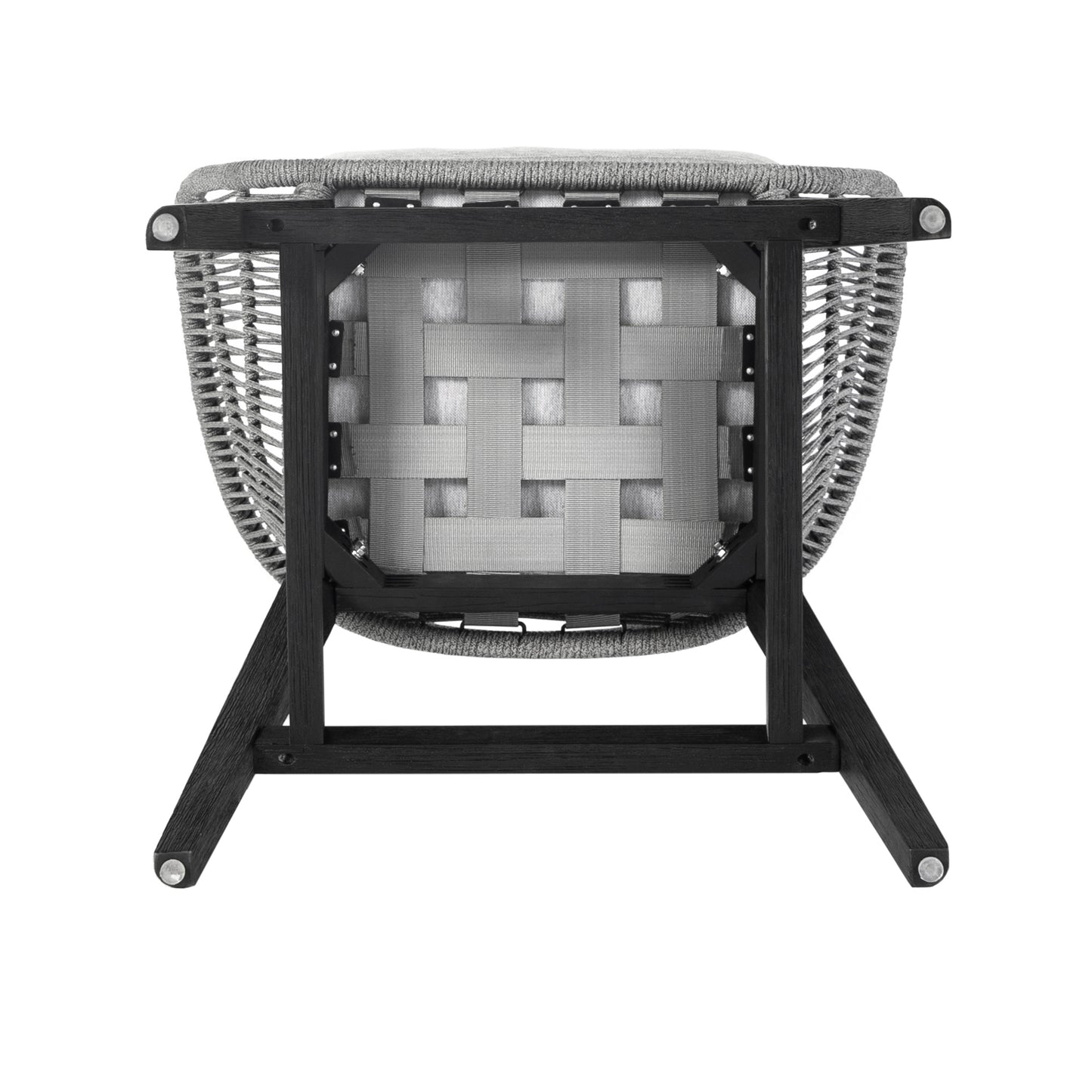 Tutti Frutti Indoor Outdoor Bar and Counter Height Bar Stool in Eucalyptus Wood with Gray Rope