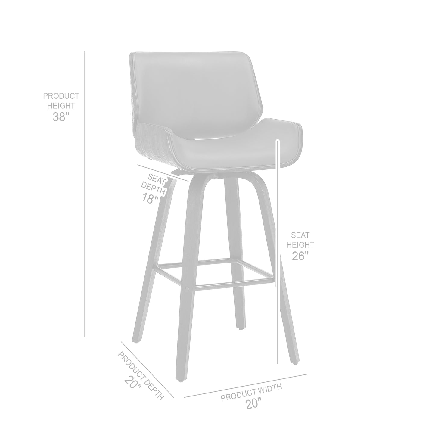 Tyler Swivel Faux Leather and Wood Bar Stool