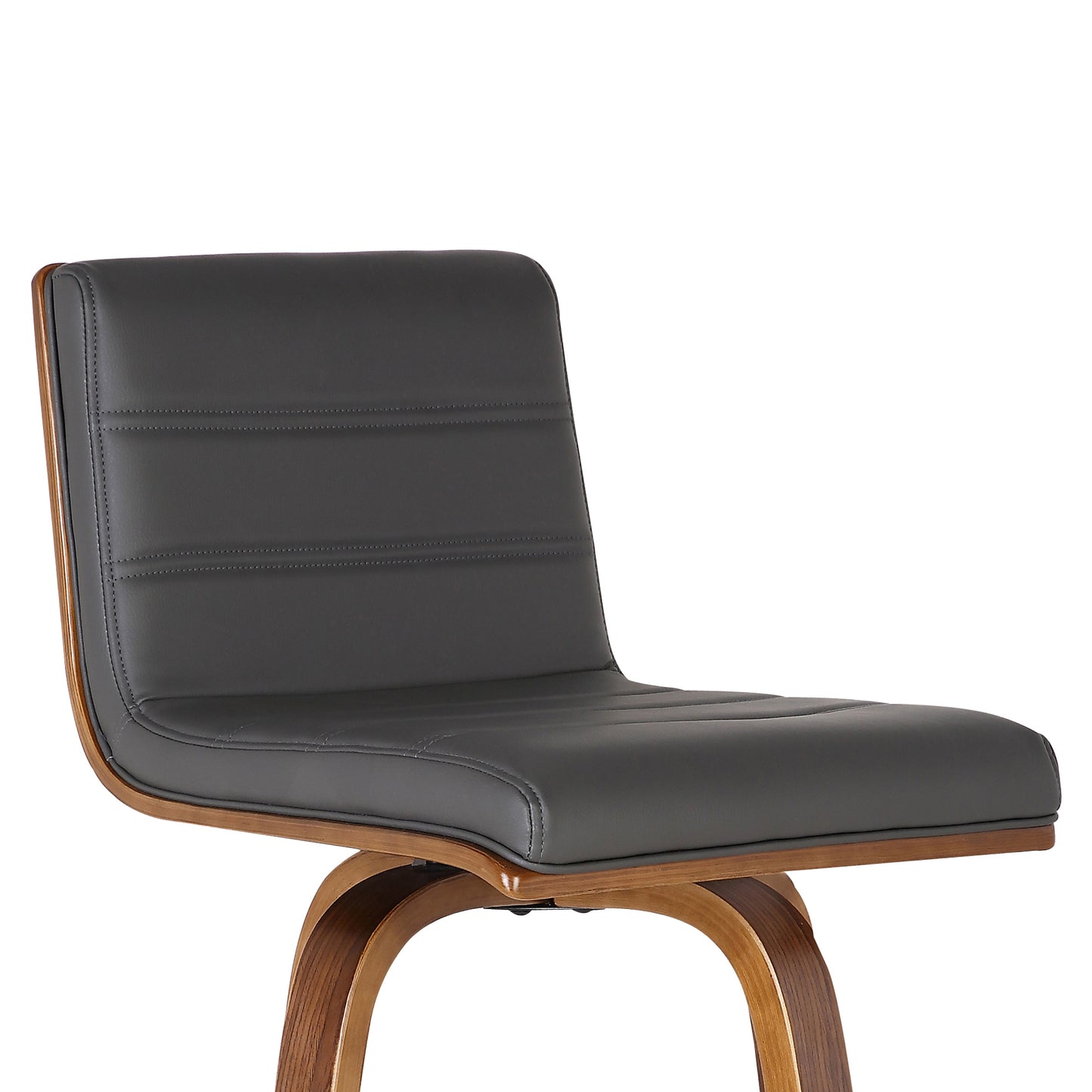 Vienna 30" Swivel Bar Stool in Wood Finish with Faux Leather