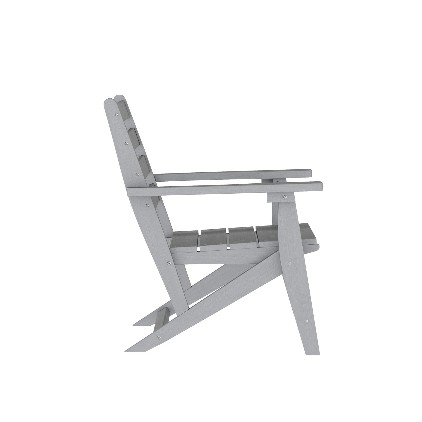 Tolleson Commercial 7 Piece Adirondack Dining Set with 72" Rectangle Indoor/Outdoor Recycled HDPE Table and 6 Chairs with Cupholders in Gray Gray
