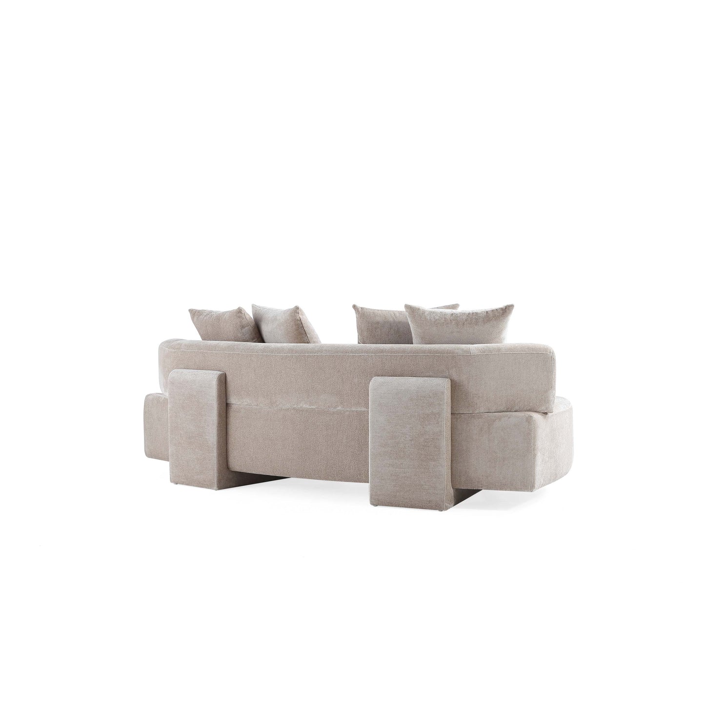 Verandah Mid-Century Modern 91" Chenille Sofa in Beige LS017-BE