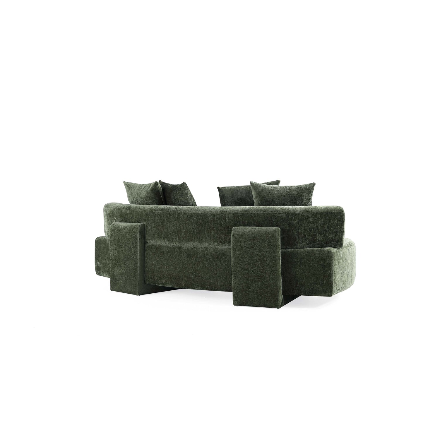 Verandah Mid-Century Modern 91" Chenille Sofa in Olive Green LS017-OG