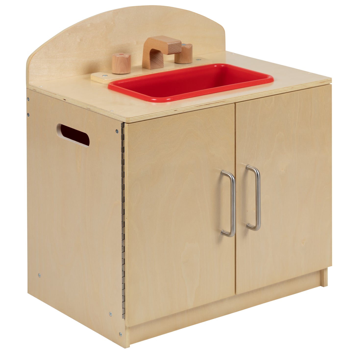 Hercules Children's Wooden Kitchen Set - Stove, Sink and Refrigerator for Commercial or Home Use - Safe, Kid Friendly Design Natural