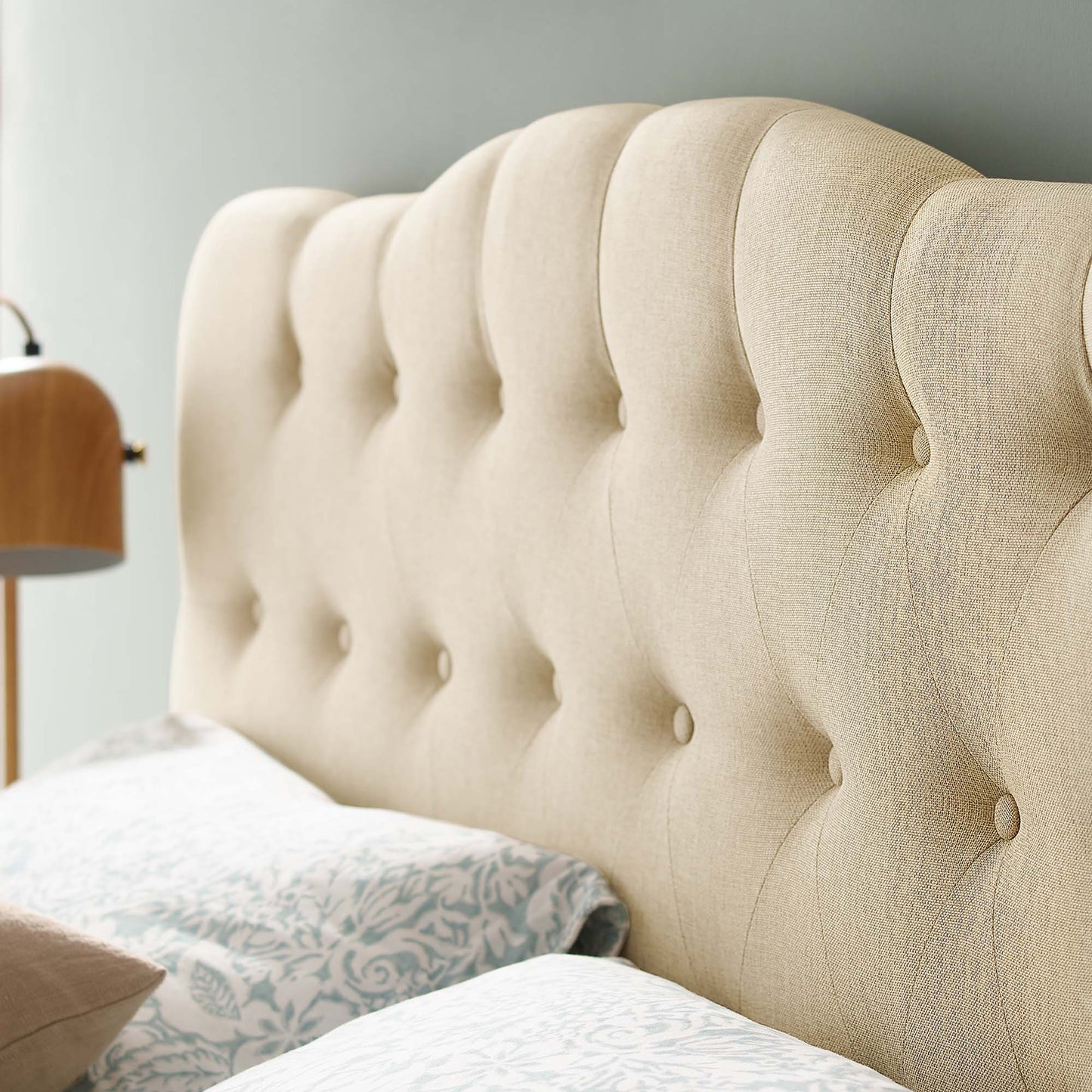 Annabel Upholstered Fabric Queen Headboard by Modway Beige