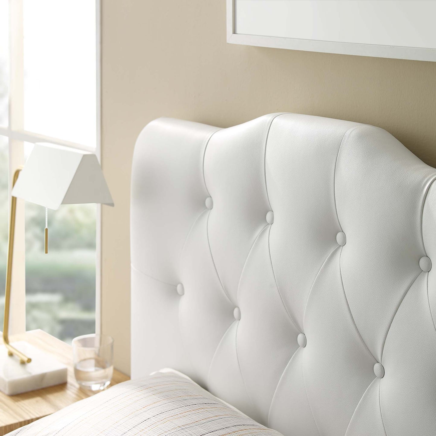 Annabel Upholstered Vinyl Twin Headboard by Modway White