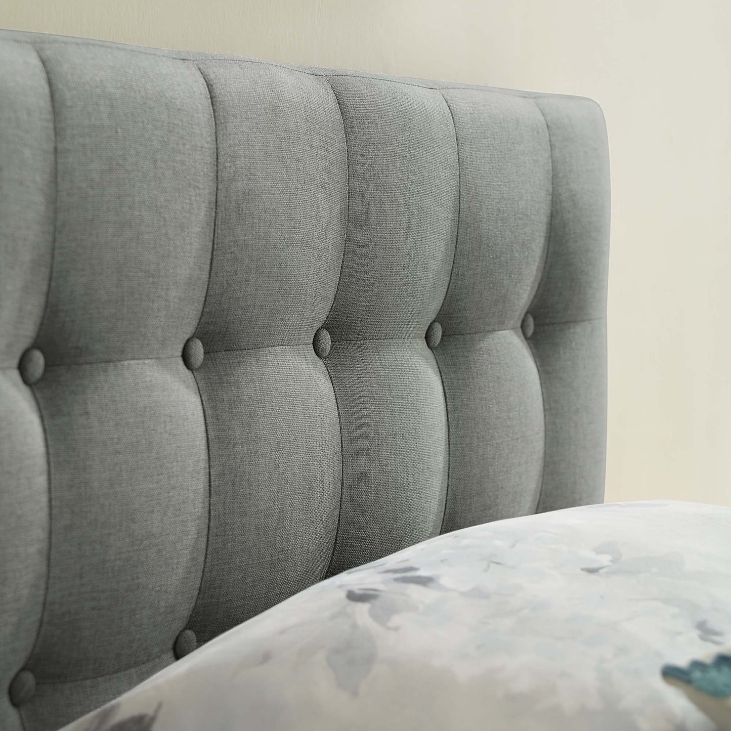 Emily Upholstered Fabric Twin Headboard by Modway Gray