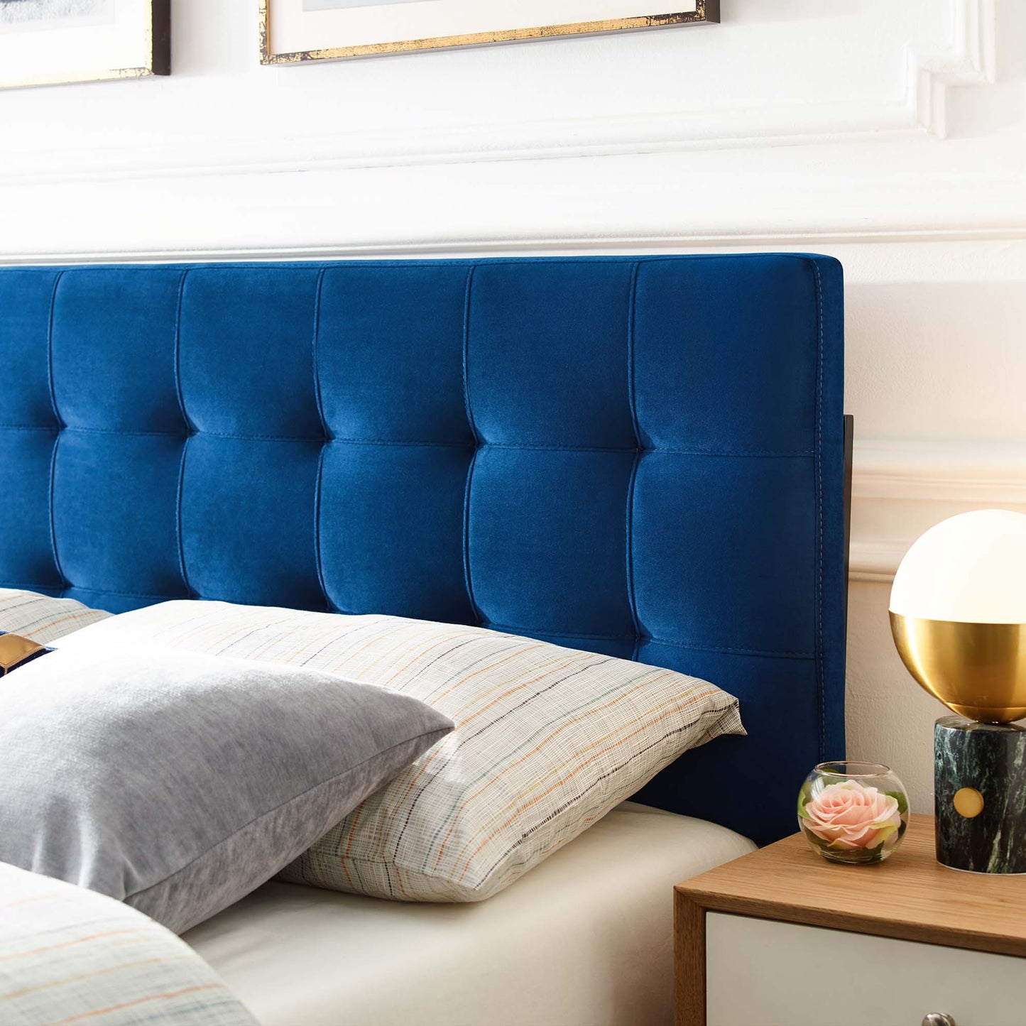 Lily Biscuit Tufted Performance Velvet Queen Headboard by Modway MOD-6120-NAV