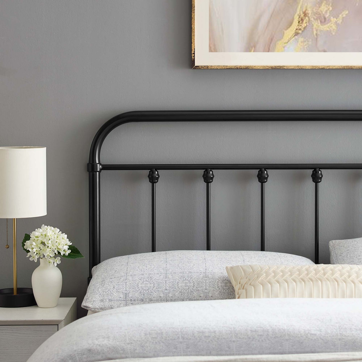 Sage Metal Queen Headboard by Modway Black