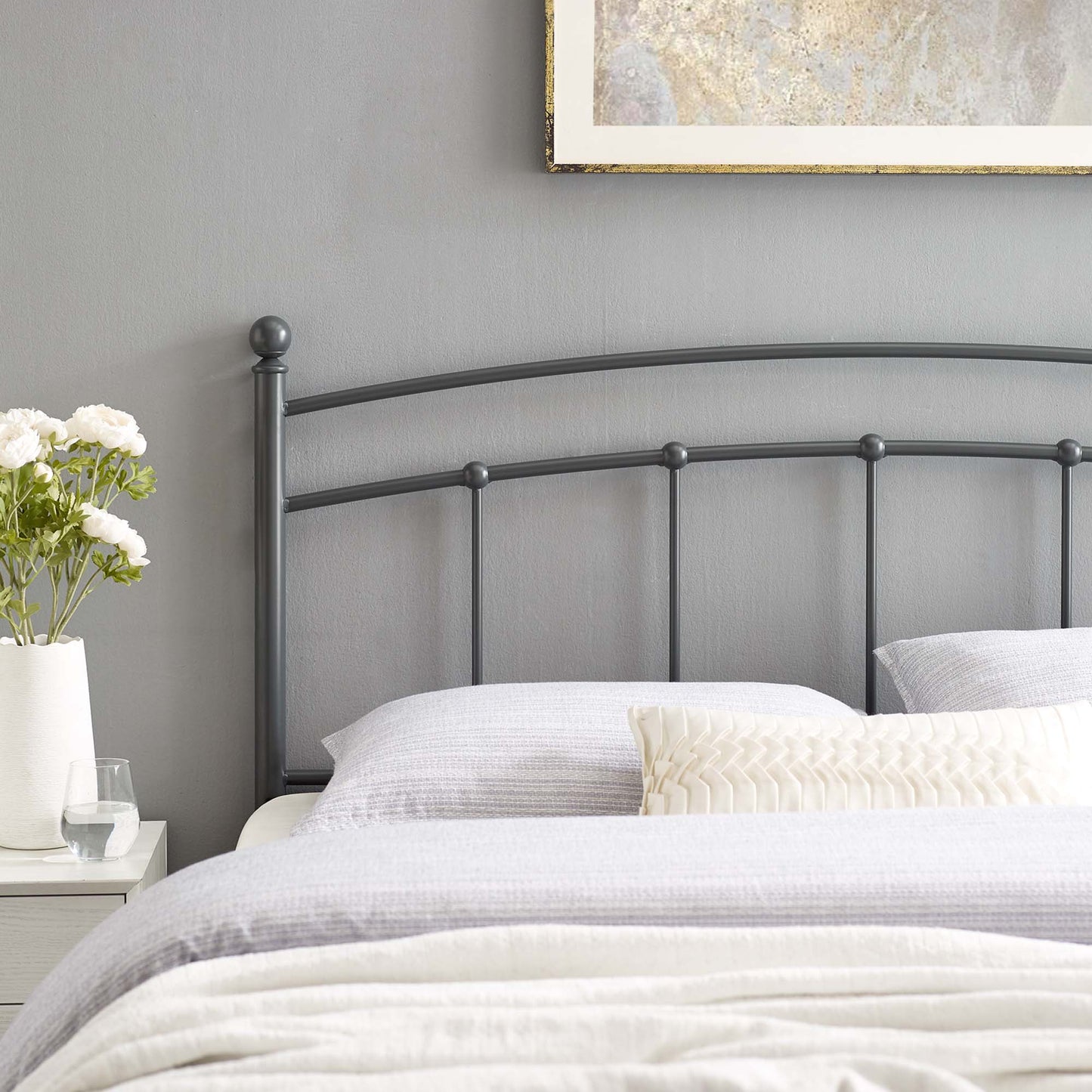 Abigail Metal King Headboard by Modway Gray MOD-6159-GRY