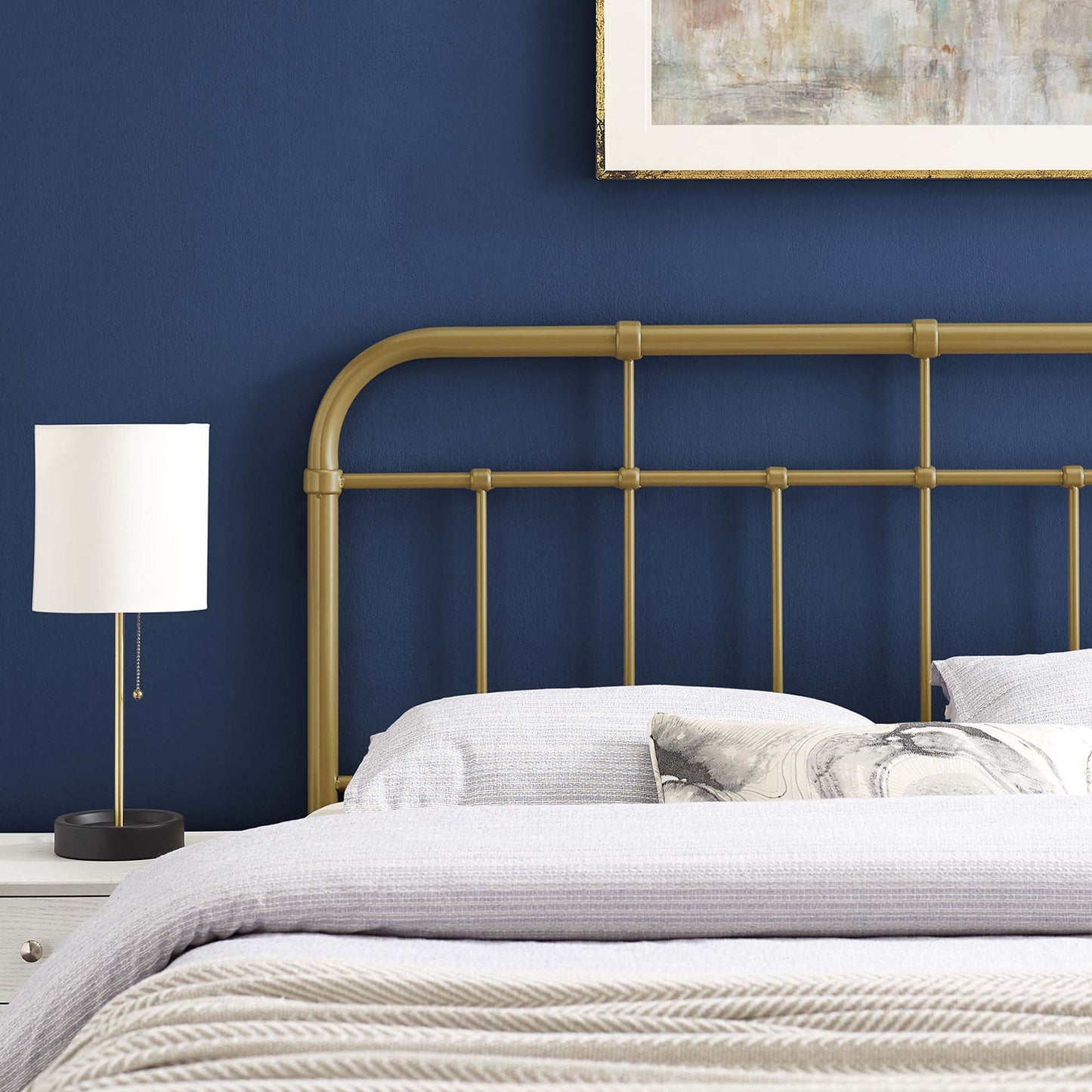 Alessia Metal Full Headboard by Modway Gold