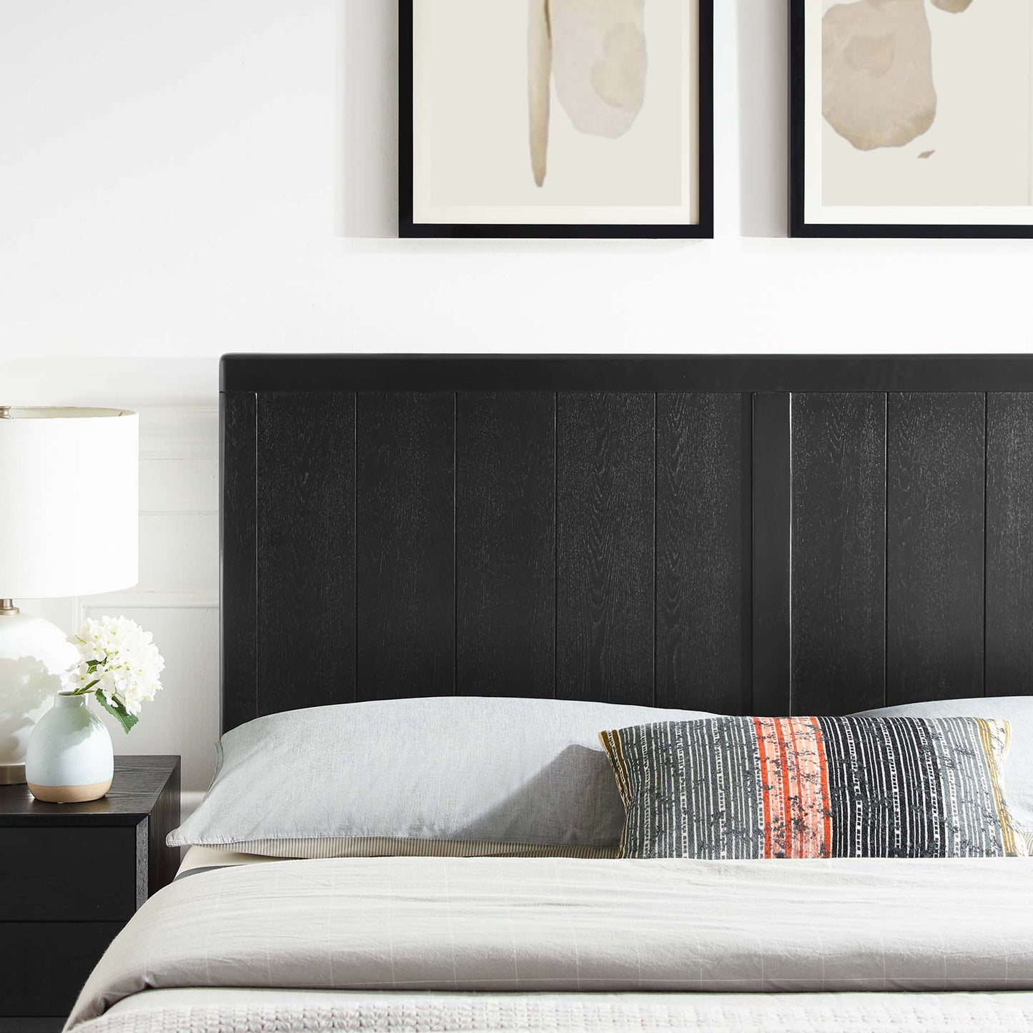 Robbie Wood Full Headboard by Modway Black