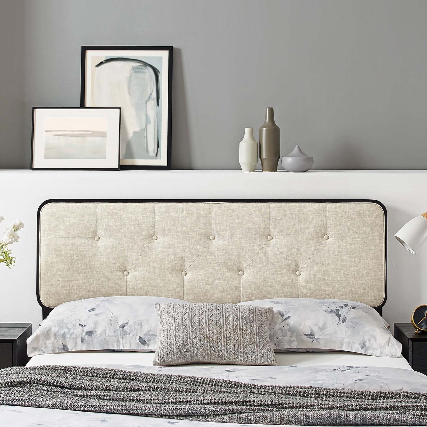 Collins Tufted Fabric and Wood Headboard by Modway