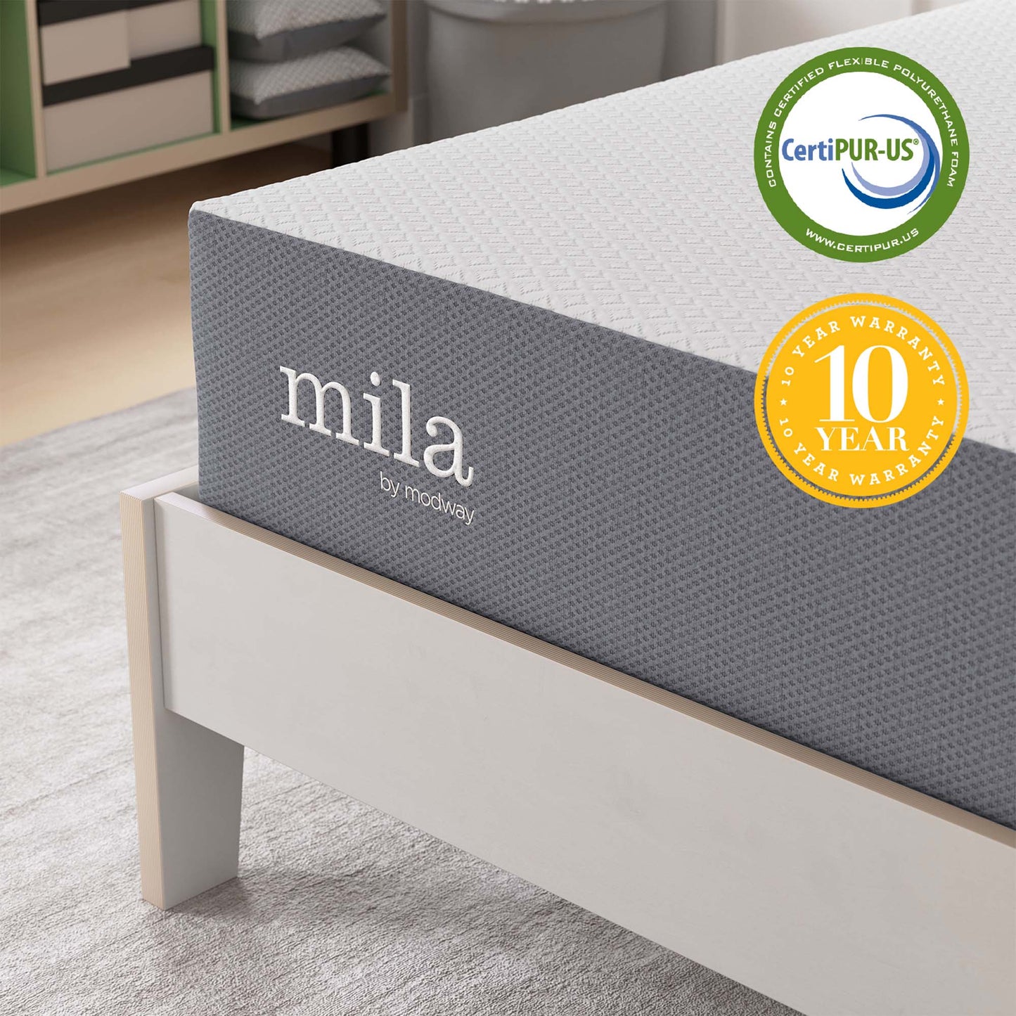 Mila 10" Twin Mattress by Modway MOD-6260-WHI