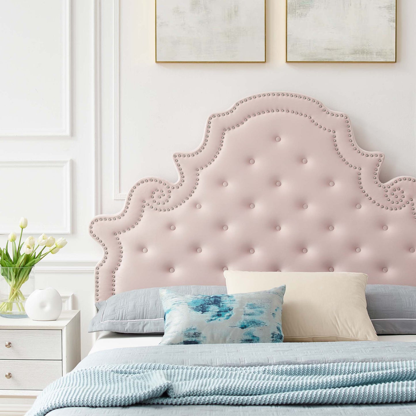 Gwyneth Tufted Performance Velvet Full Platform Bed by Modway MOD-6757-PNK