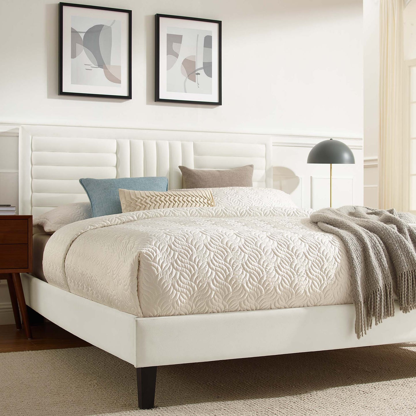 Sofia Channel Tufted Performance Velvet King Platform Bed by Modway