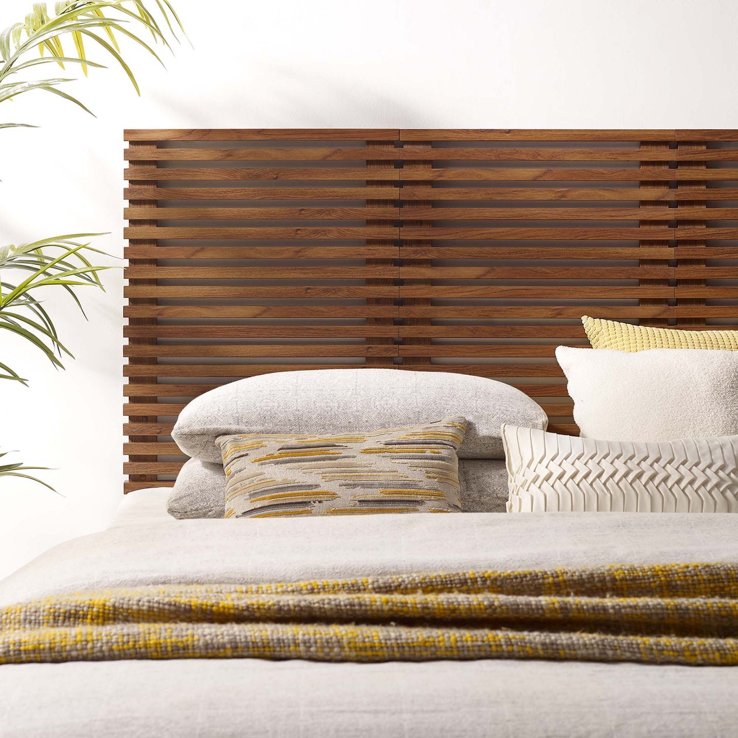 Render Wall Mount Queen Headboard by Modway Walnut