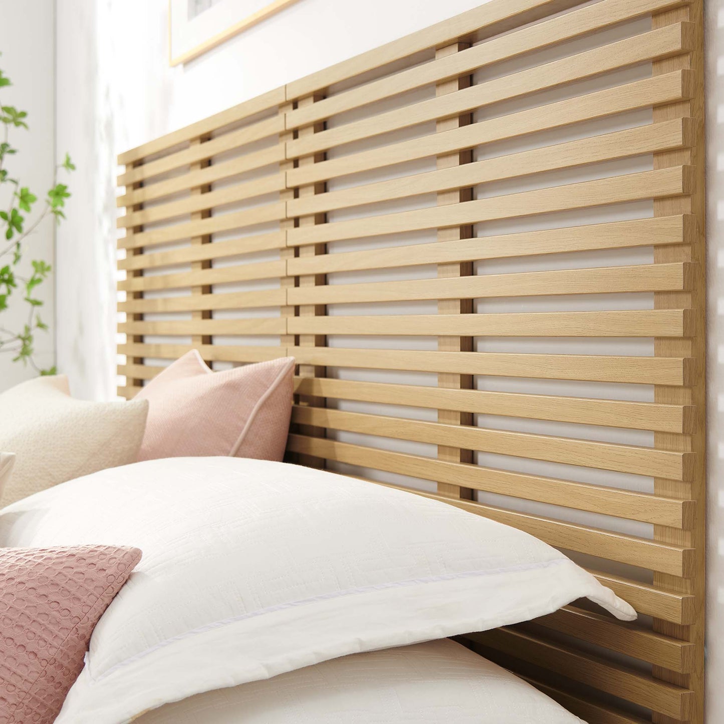Render Wall Mount King Headboard by Modway Oak