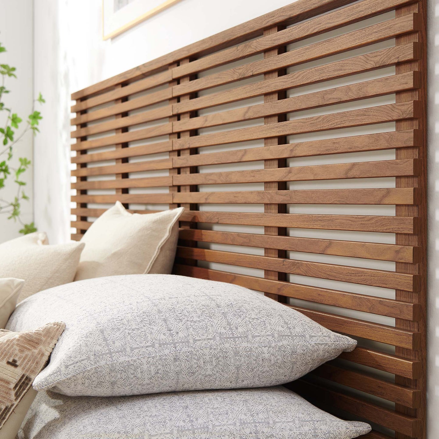 Render Wall Mount King Headboard by Modway Walnut