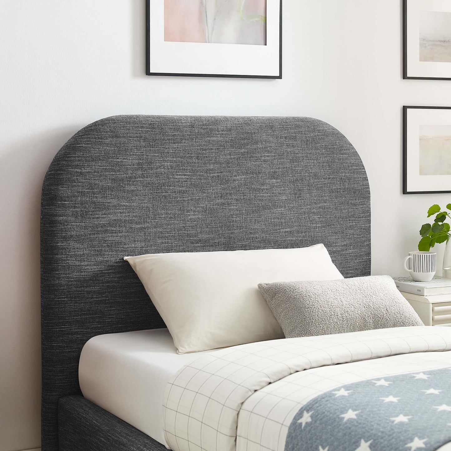 Keynote Upholstered Fabric Curved Twin Platform Bed by Modway MOD-7136-HSL