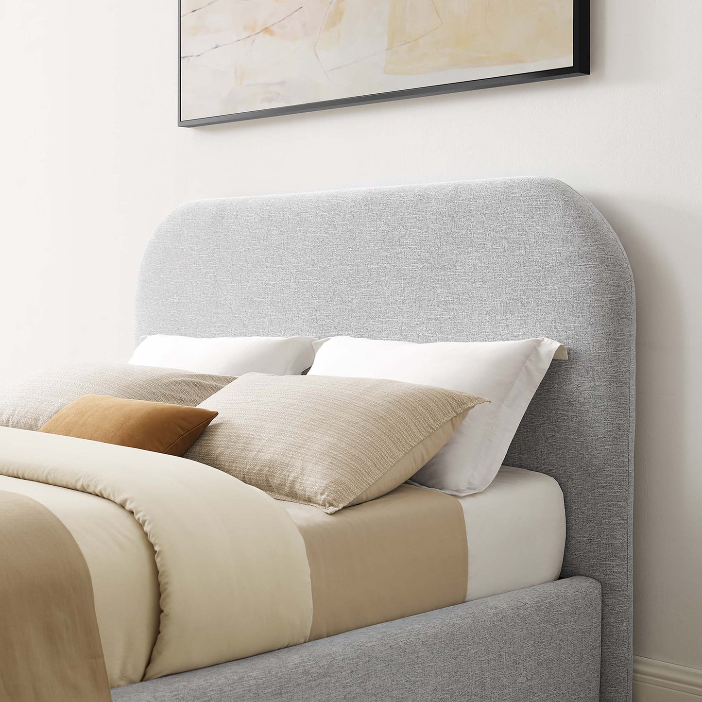 Keynote Upholstered Fabric Curved Full Platform Bed by Modway MOD-7138-HLG