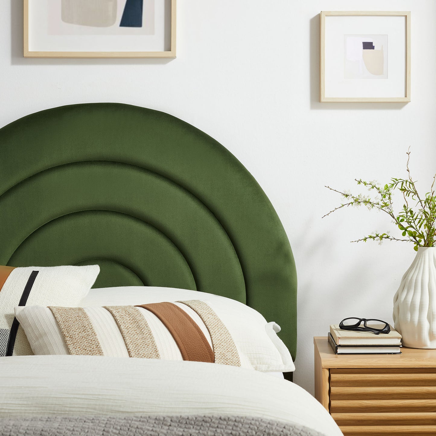 Solana Arched Performance Velvet Twin Headboard by Modway MOD-7169-MOG