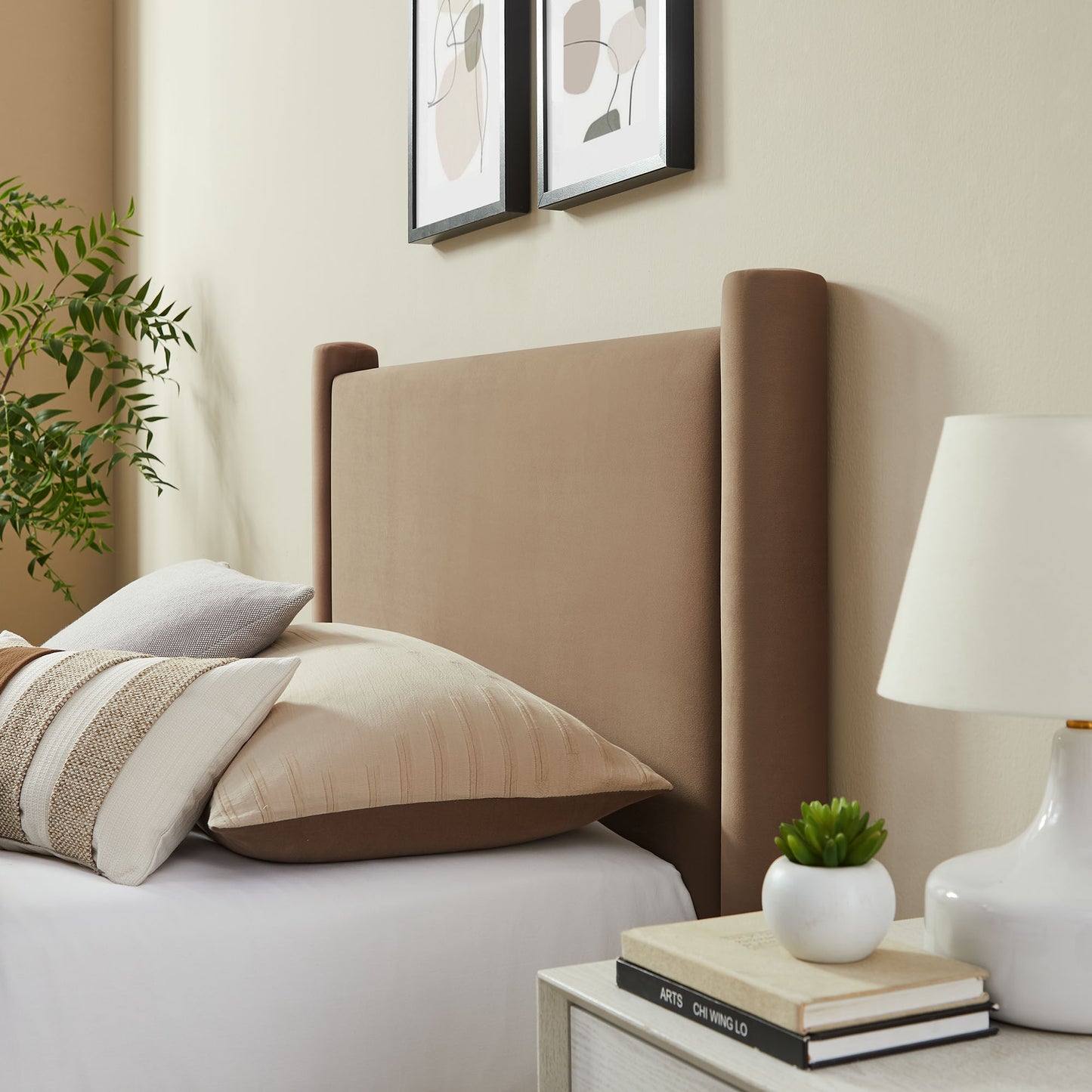 Rael Performance Velvet Twin Platform Bed by Modway MOD-7173-TAU