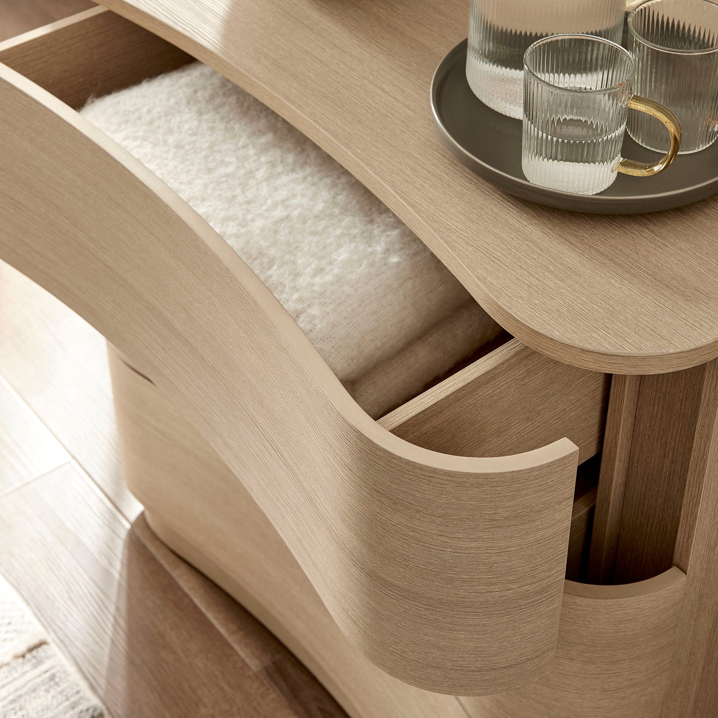 Mirae 3-Drawer Curved Compact Dresser
