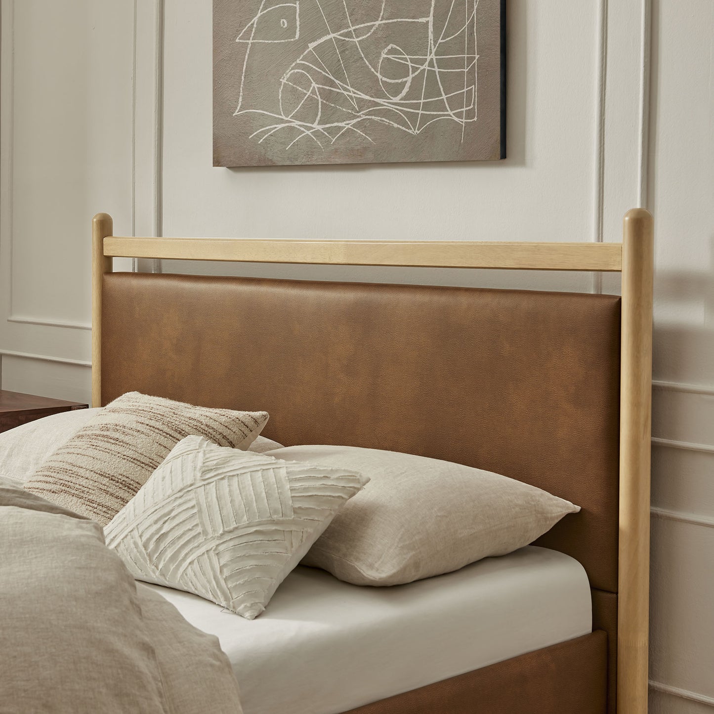Ginny Queen Size Vegan Leather Platform Bed Frame by Modway