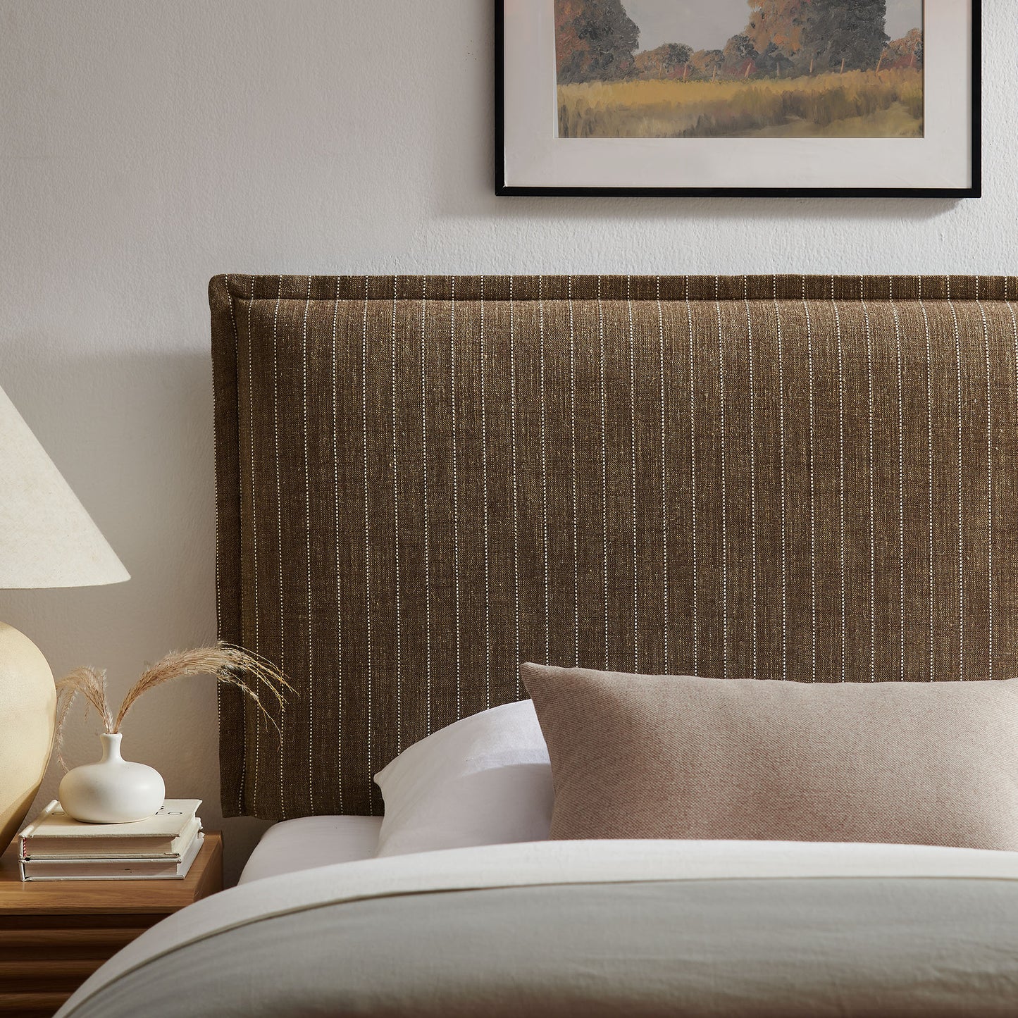 Camille Striped Linen Blend Twin Size Headboard by Modway