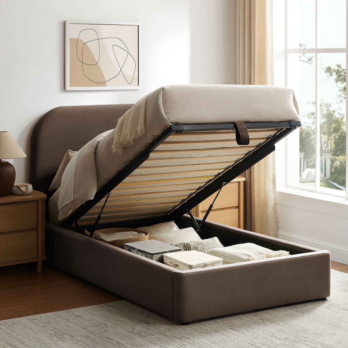 Keynote Twin Performance Velvet Storage Platform Bed Frame by Modway