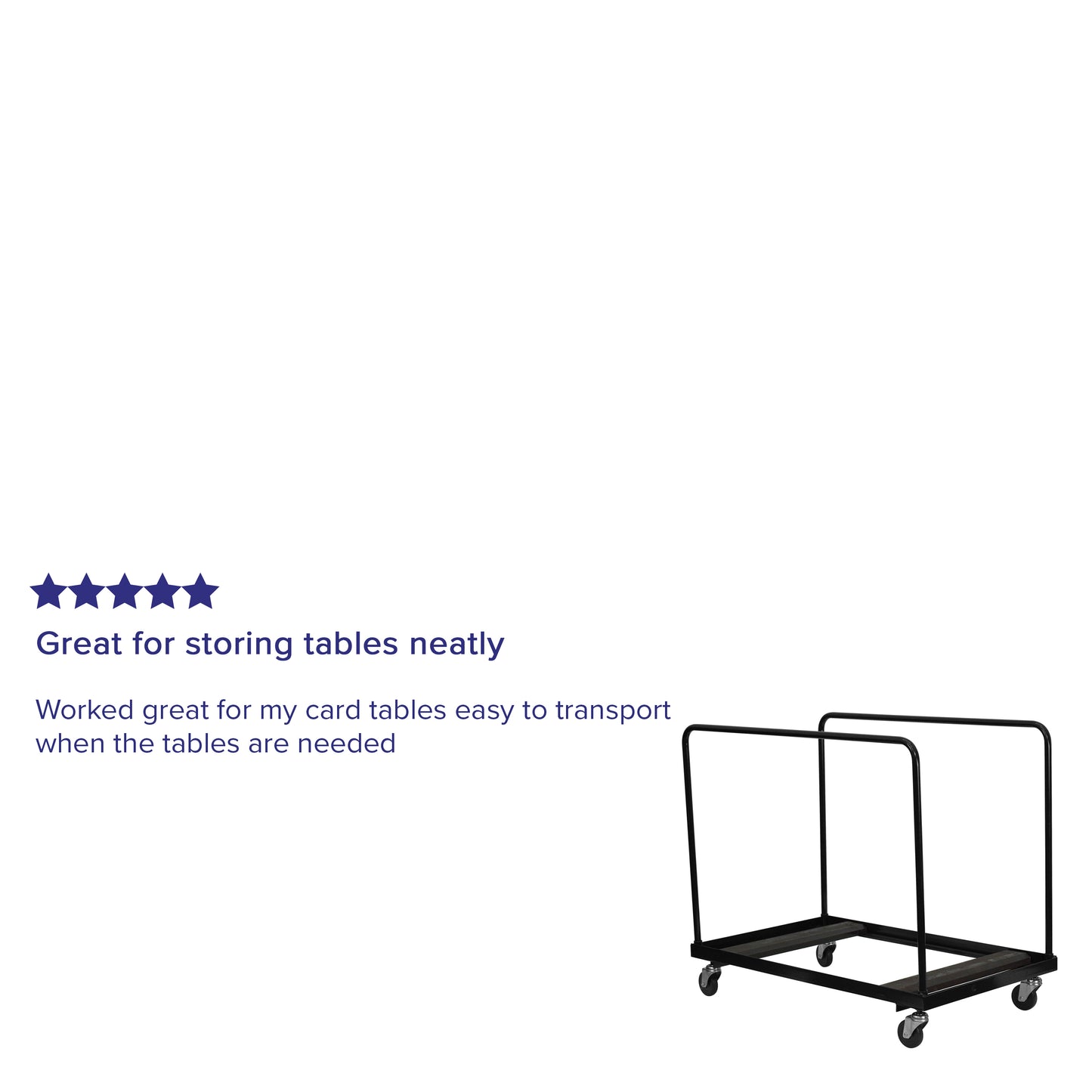 Neena Black Folding Table Dolly for Round Folding Tables Black