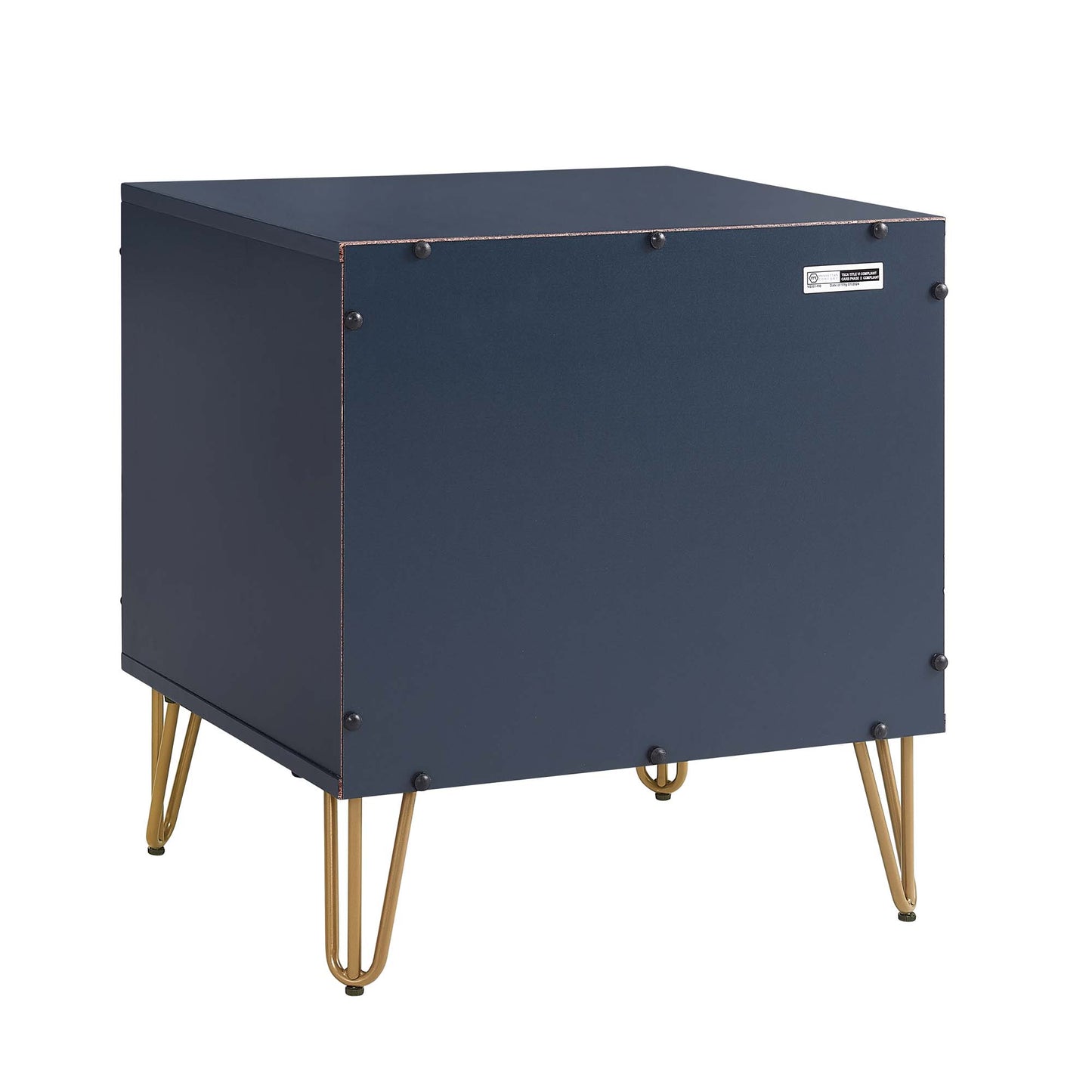Dumbo Modern 20" Fluted Nightstand in Midnight Blue (1-Drawer) NS001-MB