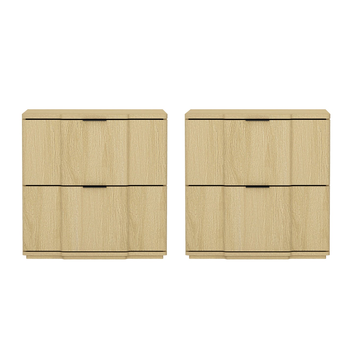 Clive Mid-Century Modern 22" Nightstand in Natural and Black (2-Drawer) NS1560-4