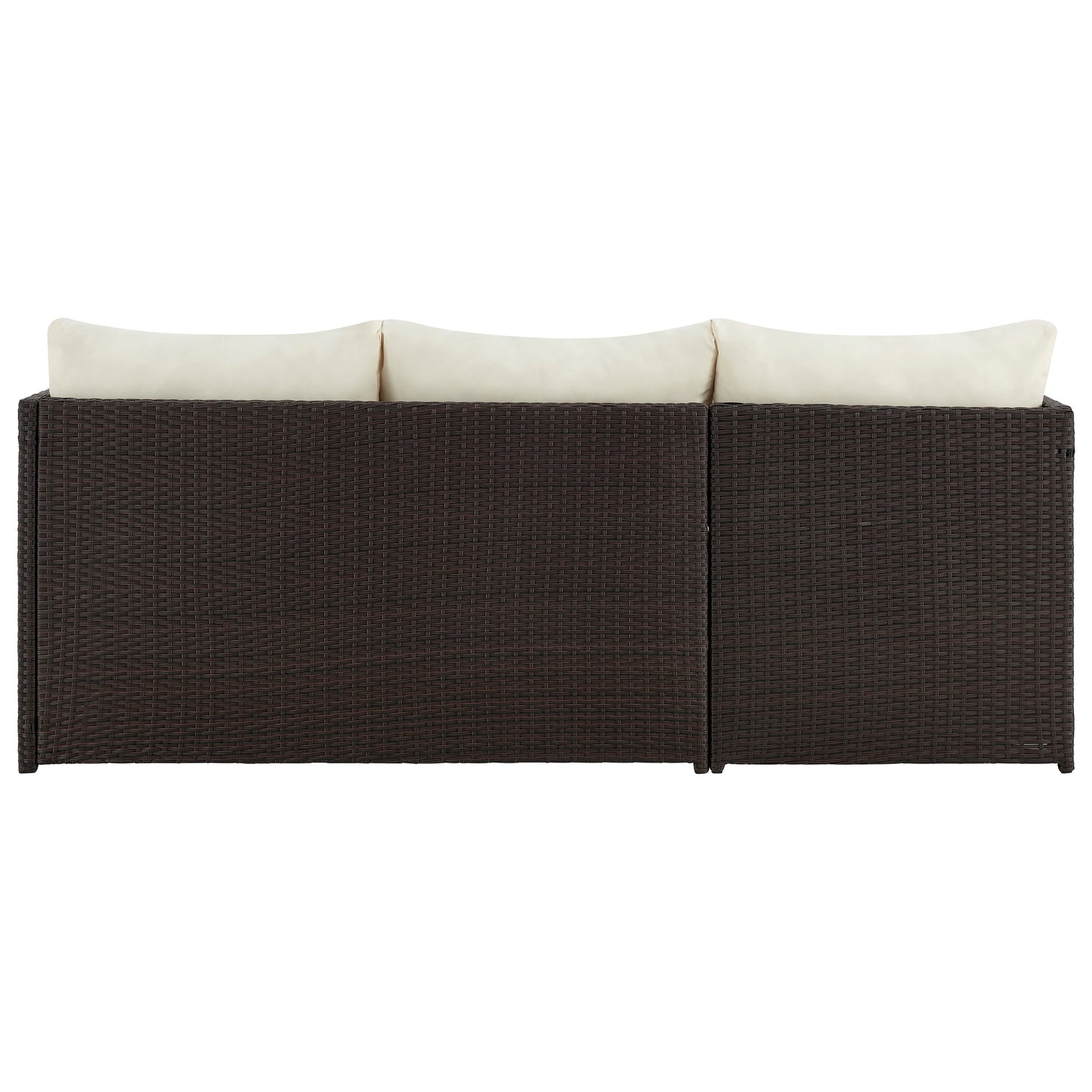 Menton Modern Steel Rattan Sectional and Patio Seating Set with Coffee Table