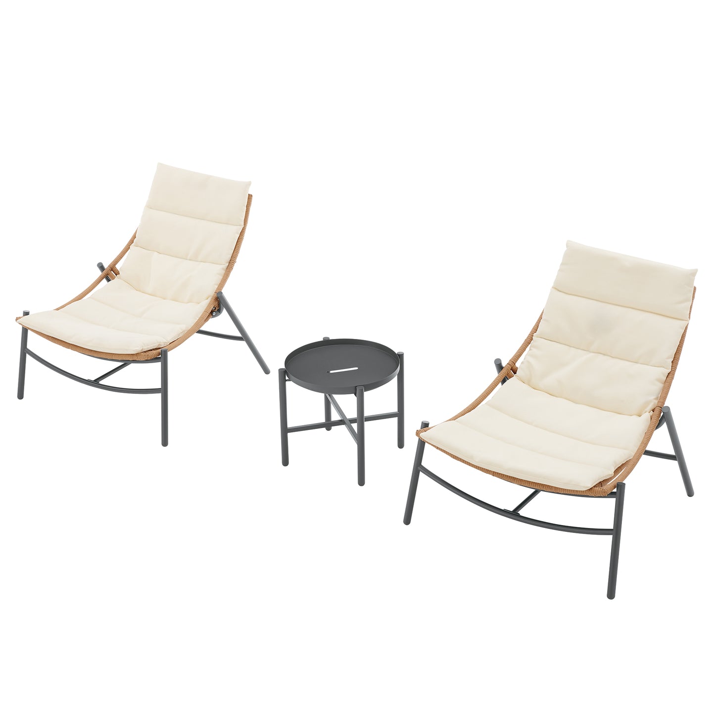 Sunset Modern 3-Piece Conversation Set in Cream OD-CV021-CR