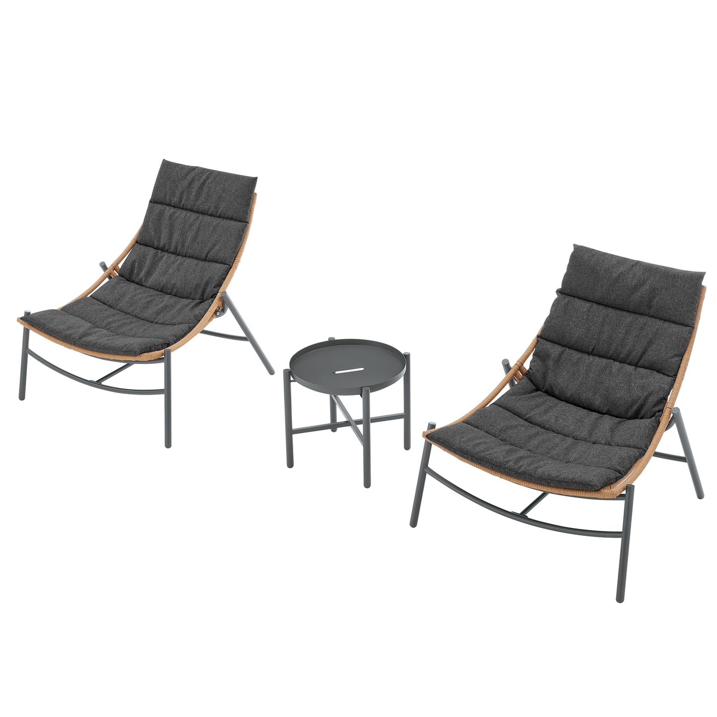 Sunset Modern 3-Piece Conversation Set in Gray OD-CV021-GY