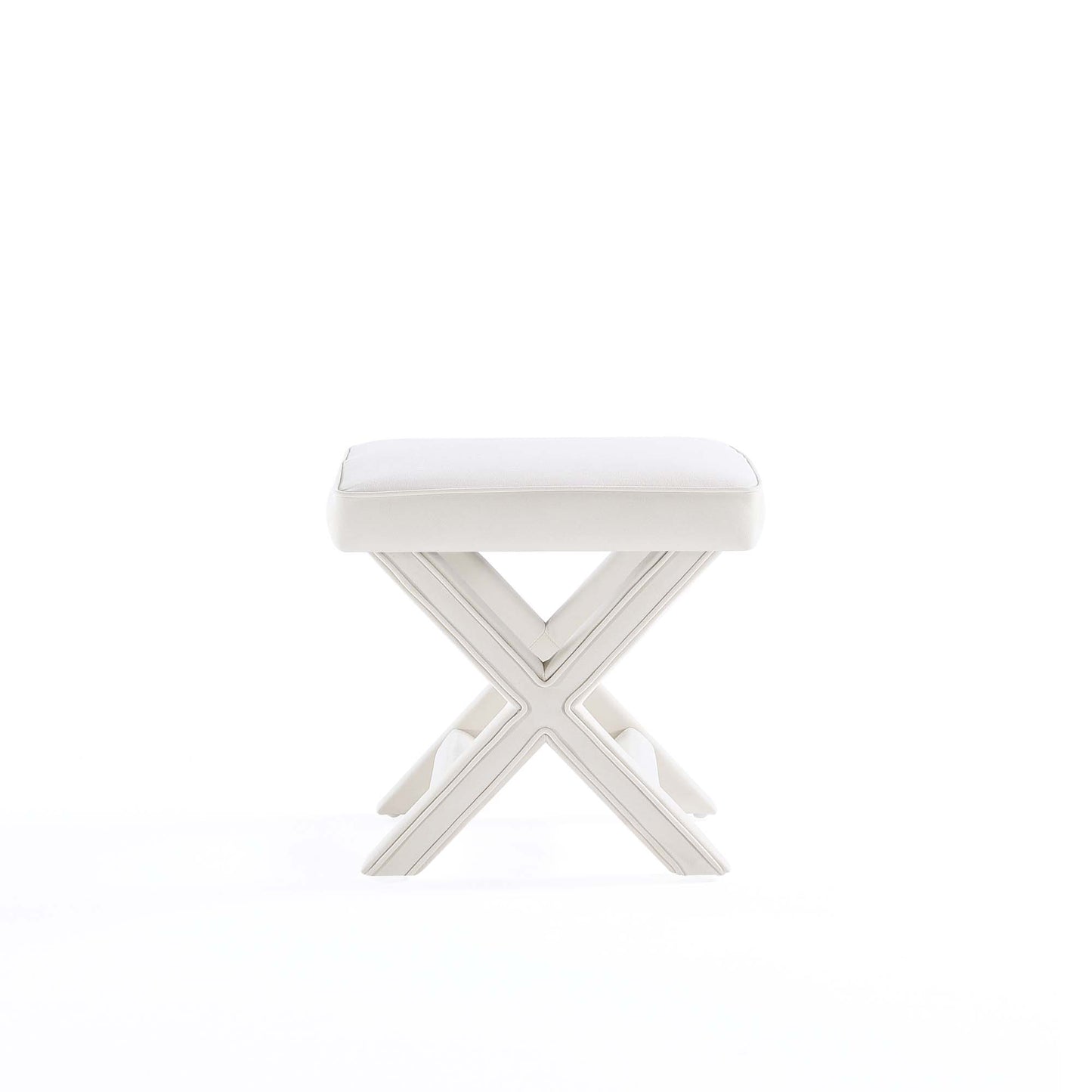 Abigail Mid-Century Modern Upholstered Velvet Accent Bench in Cream OT004-CR