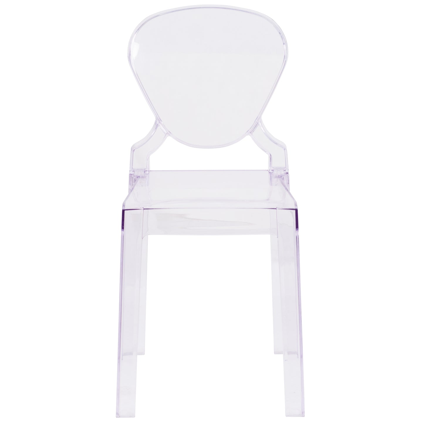 Theo Ghost Chair with Tear Back in Transparent Crystal Transparent Crystal