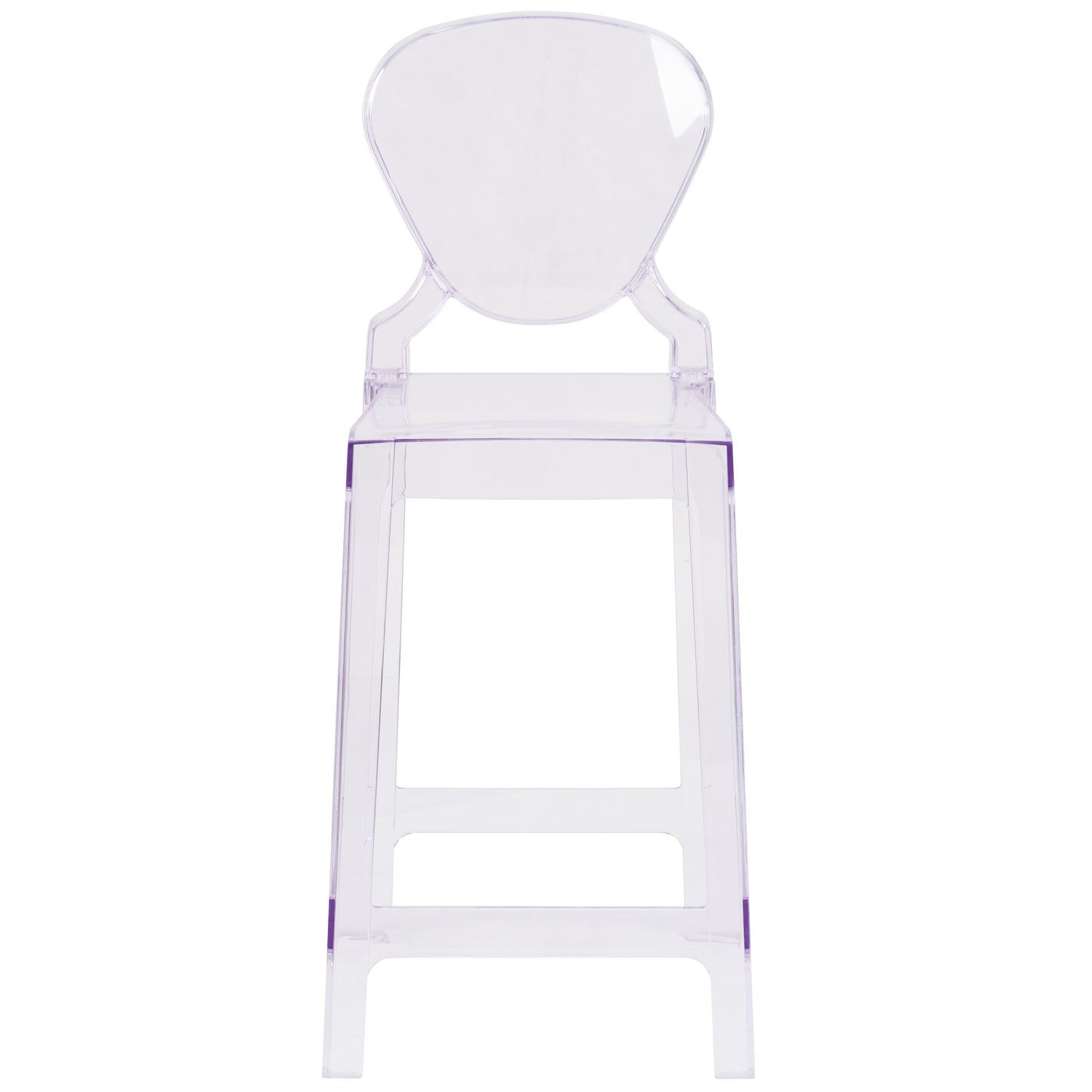 Theo Ghost Counter Stool with Tear Back in Transparent Crystal Transparent Crystal