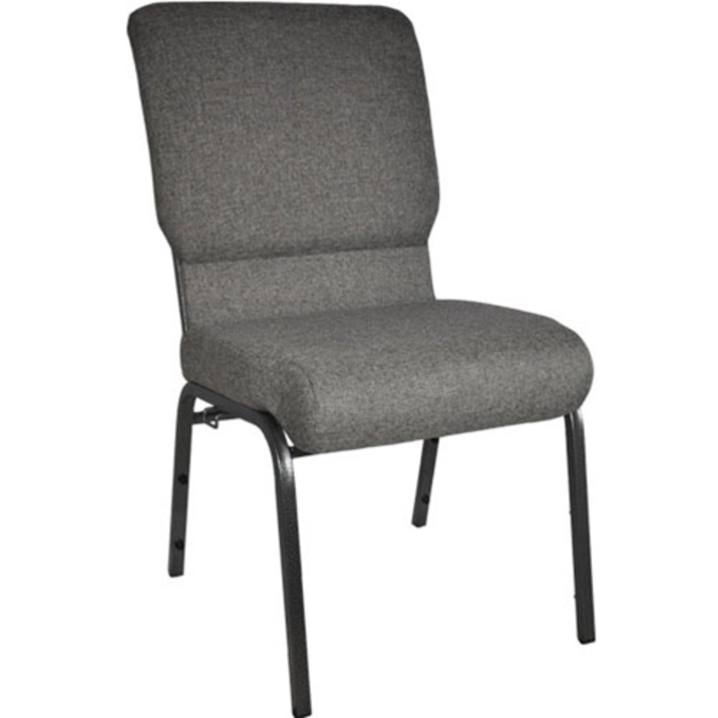 Advantage Charcoal Gray Church Chair 18.5 in. Wide Charcoal Gray Fabric/Silver Vein Frame