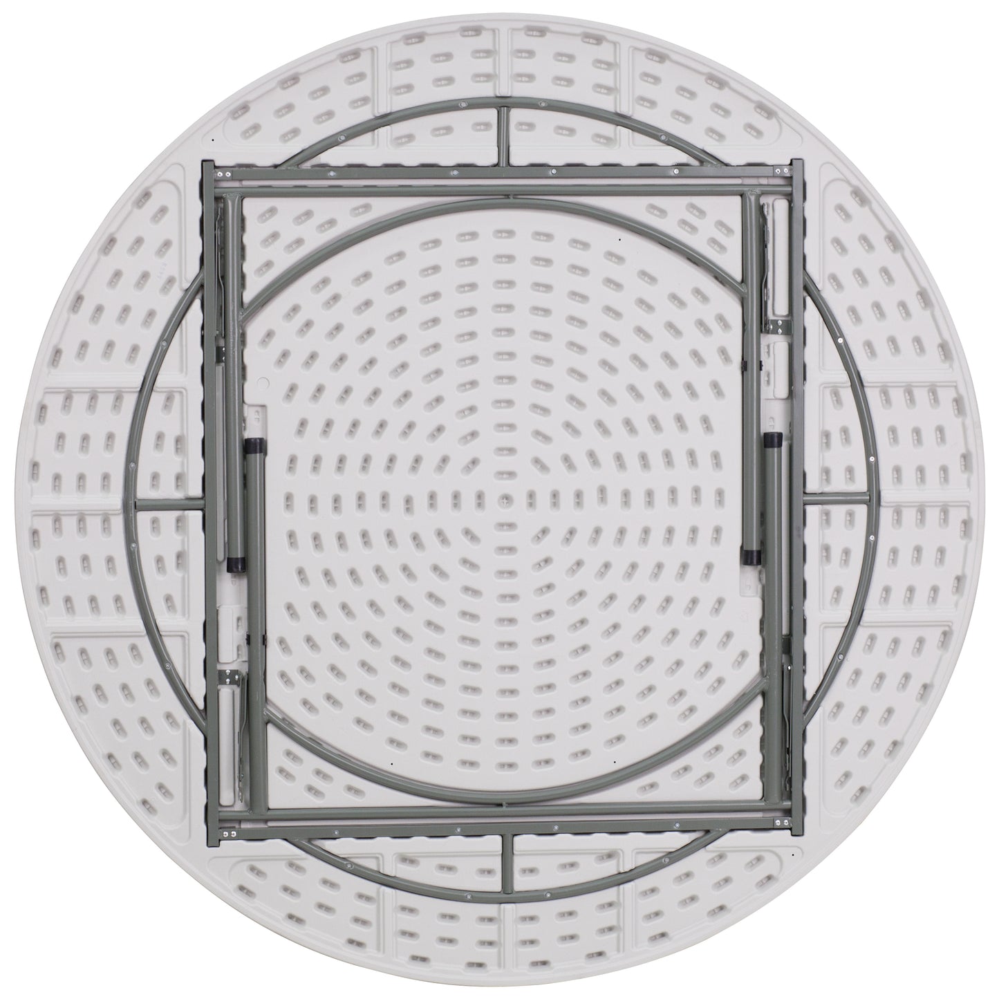 Kathryn 6-Foot Round Granite White Plastic Folding Table Granite White RB-72R-GG