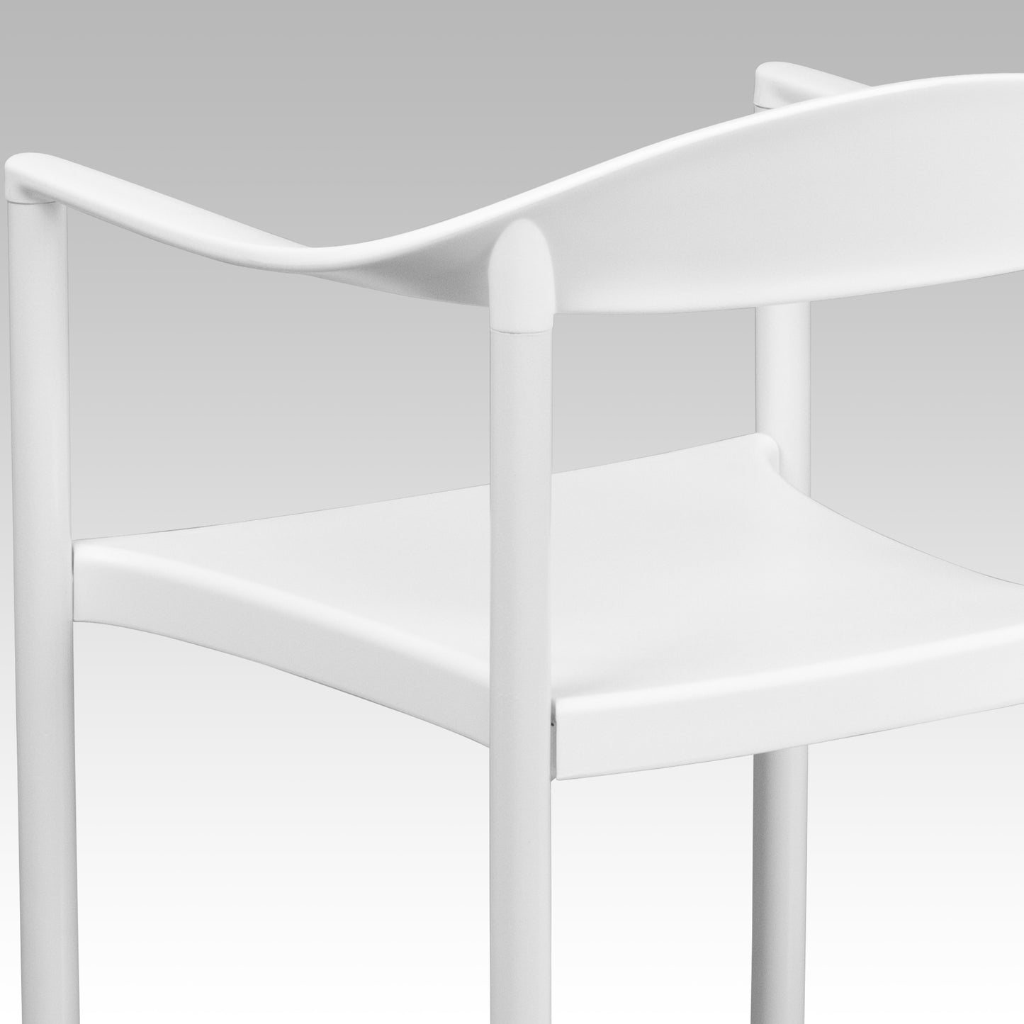HERCULES Series 1000 lb. Capacity White Plastic Cafe Stack Chair White