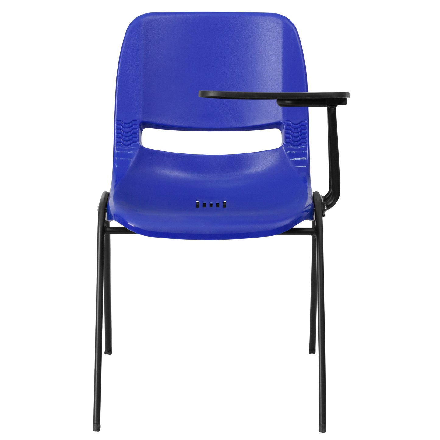 HERCULES Blue Ergonomic Shell Chair with Left Handed Flip-Up Tablet Arm Blue