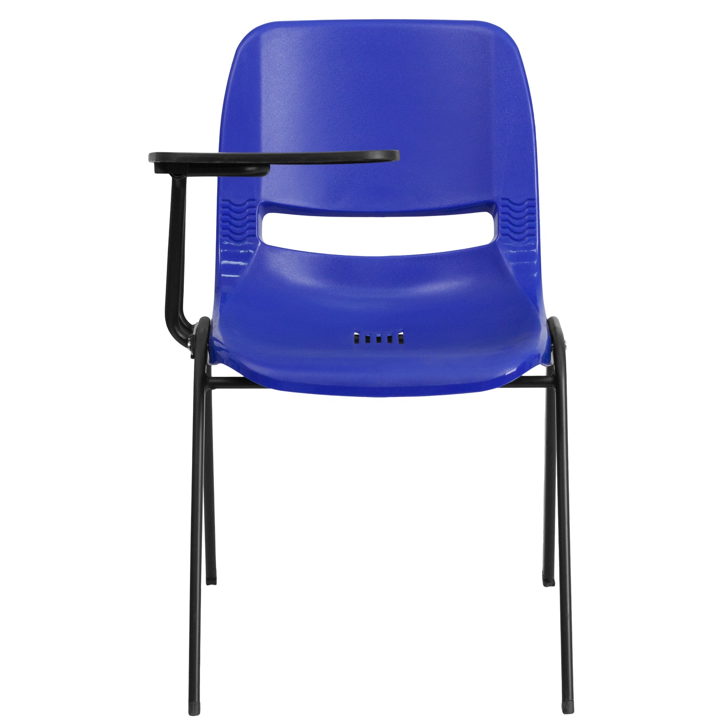 HERCULES Blue Ergonomic Shell Chair with Right Handed Flip-Up Tablet Arm Blue