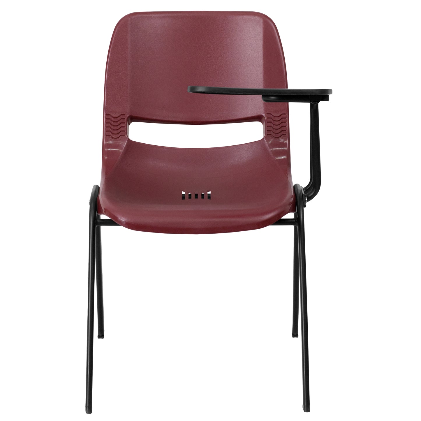 HERCULES Burgundy Ergonomic Shell Chair with Left Handed Flip-Up Tablet Arm Burgundy