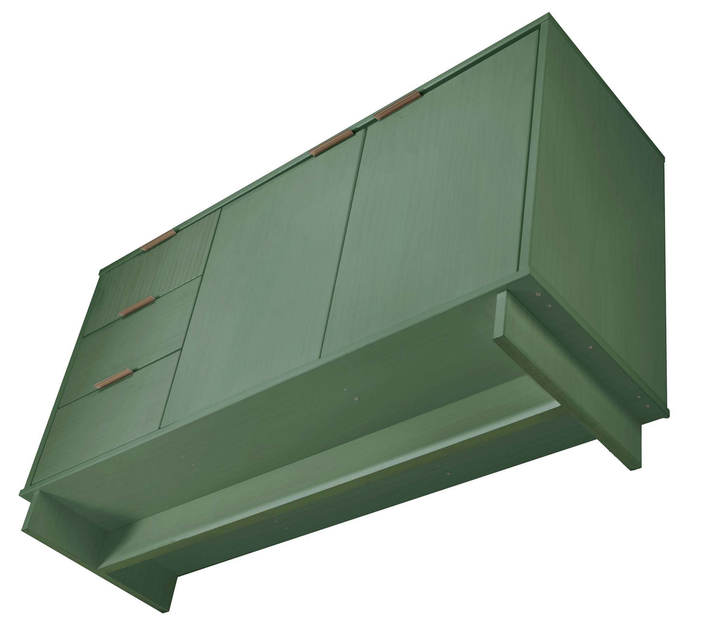 Manhattan Comfort Granville 55.07" Modern Sideboard with 3 Full Extension Drawers in Sage Green SB-5003