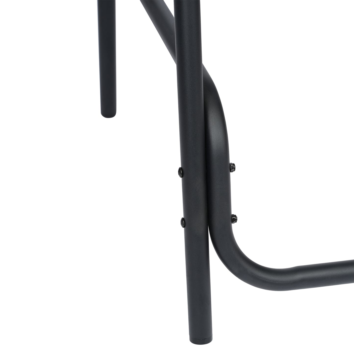 Lila Commercial Grade Indoor-Outdoor PE Rattan Restaurant Barstool with Black Aluminum Frame and Footrest in Black Black