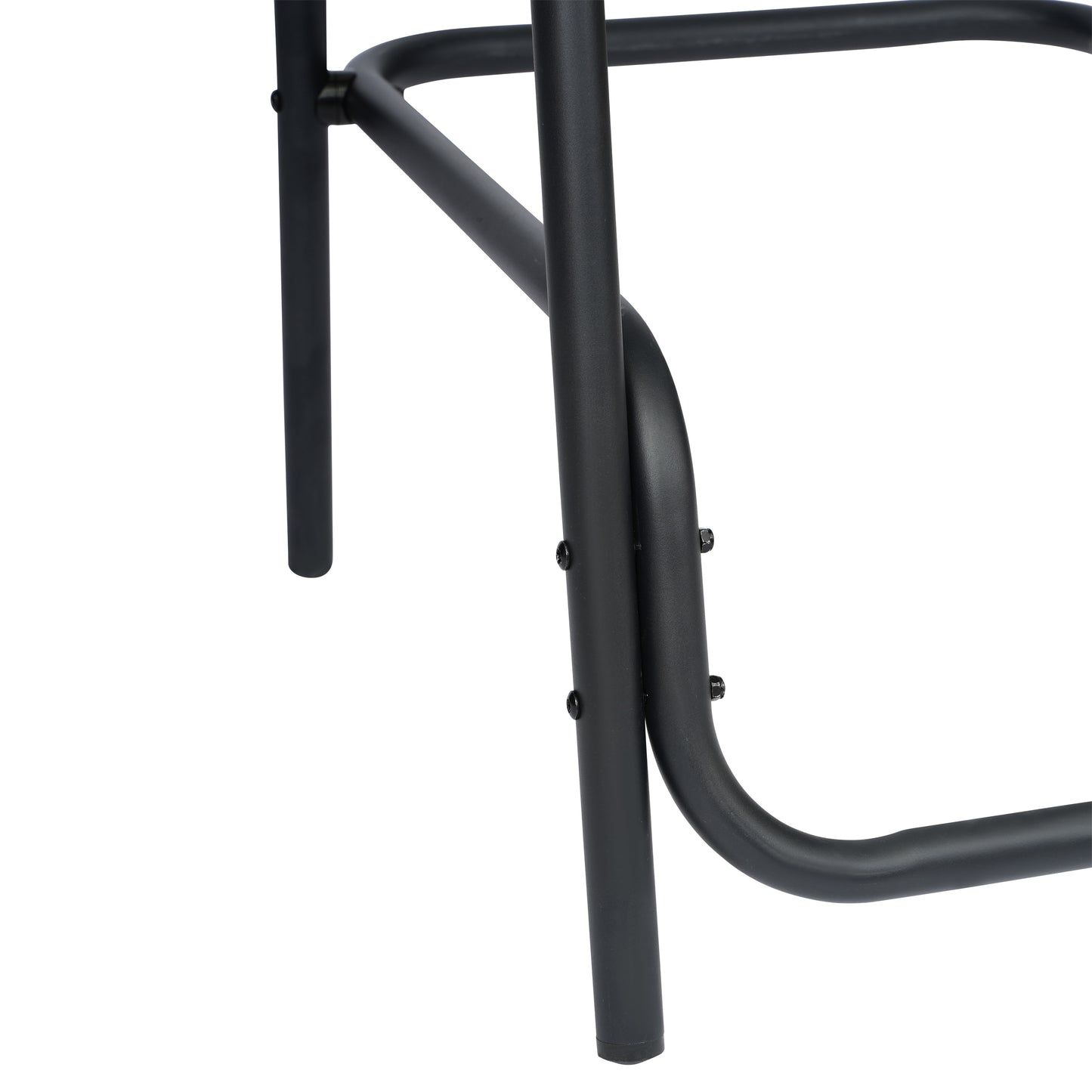 Lila Commercial Grade Indoor-Outdoor PE Rattan Restaurant Barstool with Black Aluminum Frame and Footrest in Gray Gray