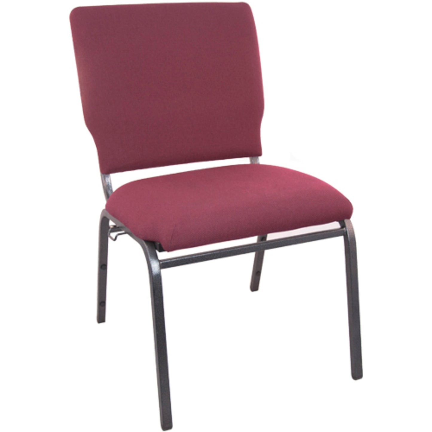 Advantage Maroon Multipurpose Church Chairs - 18.5 in. Wide Maroon Fabric/Silver Vein Frame