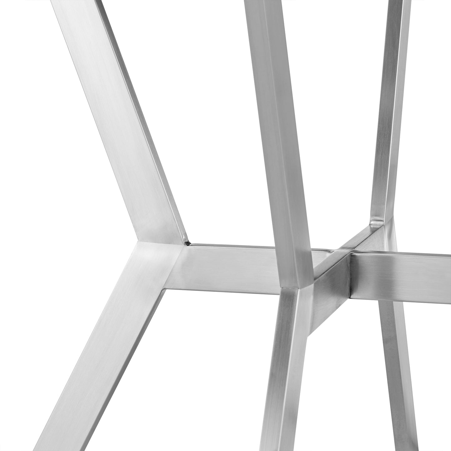Naomi and Lorin 4-Piece Counter Height Dining Set in Brushed Stainless Steel and Gray Faux Leather